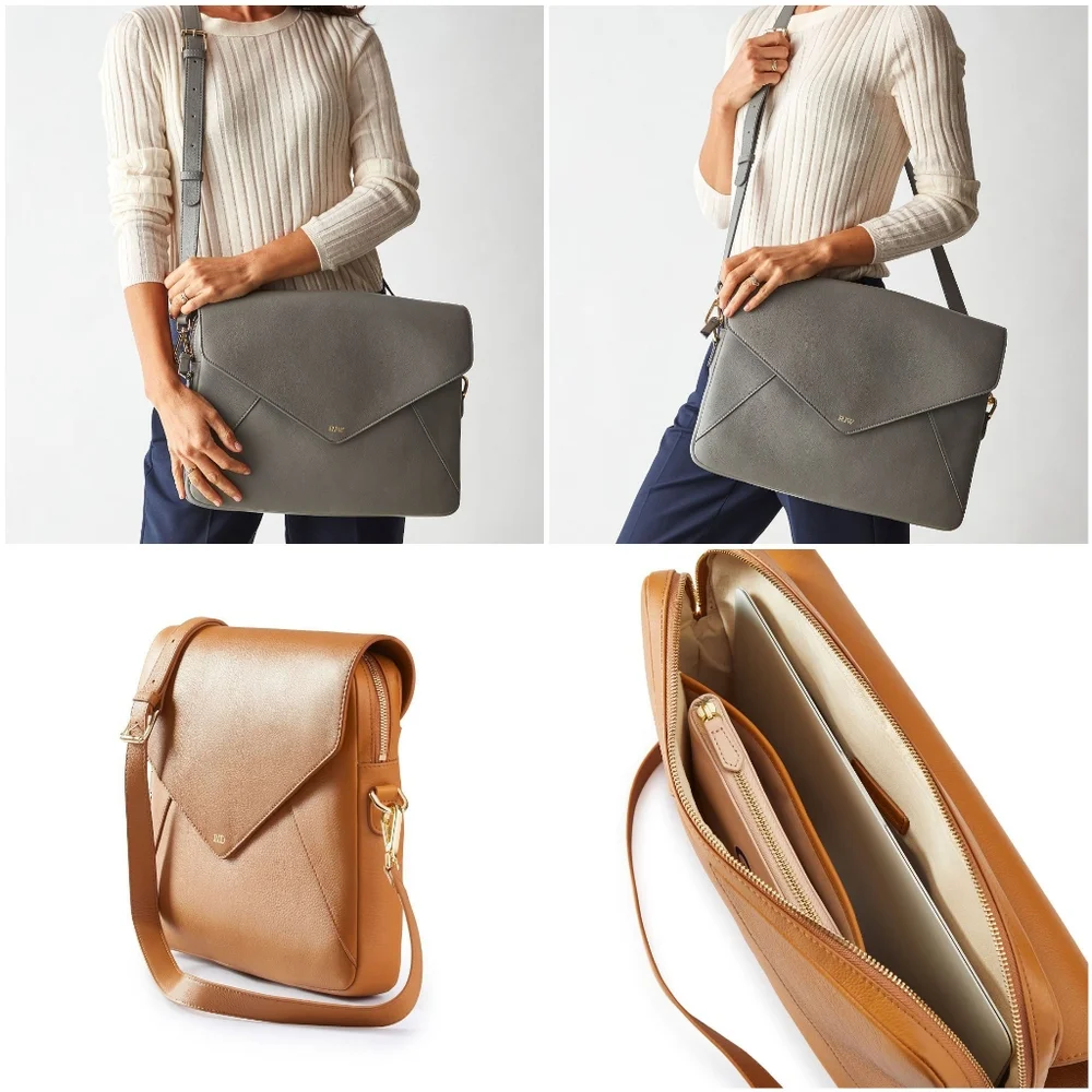 Mark & Graham Tan Laptop Crossbody Bag
